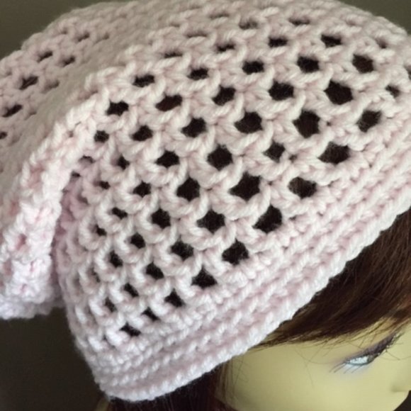 3 Season Blush Pink Slouchy Beanie Handmade- Crochet INVENTORY REDUCTION SALE - Picture 5 of 5